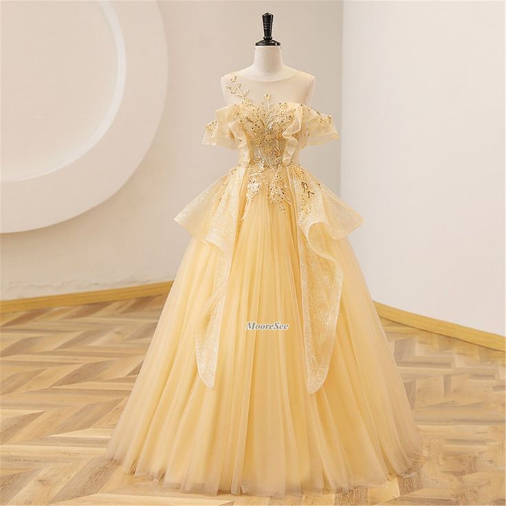 Strapless Ball Gown Prom, Pale Yellow Wedding Dress, Yellow Dresses Prom, Yellow Dress Prom, Belle Prom Dress, Graduation Ball Dress, Yellow Quinceanera Dresses, Yellow Quinceanera Dress, Yellow Gowns