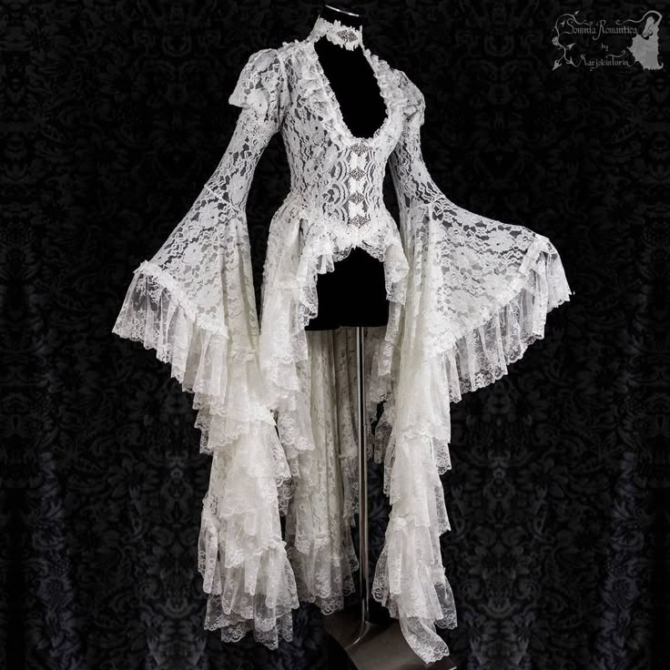 Somnia Romantica on Instagram: “I often feel like I design for fashionable and/or theatrical ghosts & vampires 🙃 This was a piece I made with lots of French chantilly…” Woodland Fairy Costume, Vampire Dress, Vampire Clothes, Medieval Woman, Angel Outfit, Medieval Dress, Fairy Costume, Bridal Lace, Women Vintage