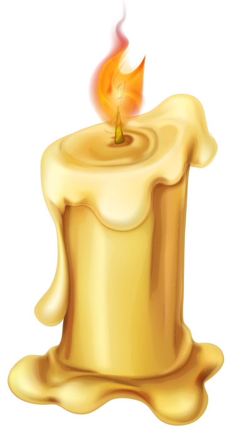 a yellow candle with a flame coming out of it's center, on a white background