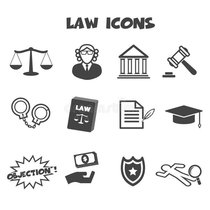 law icons and symbols royalty illustration