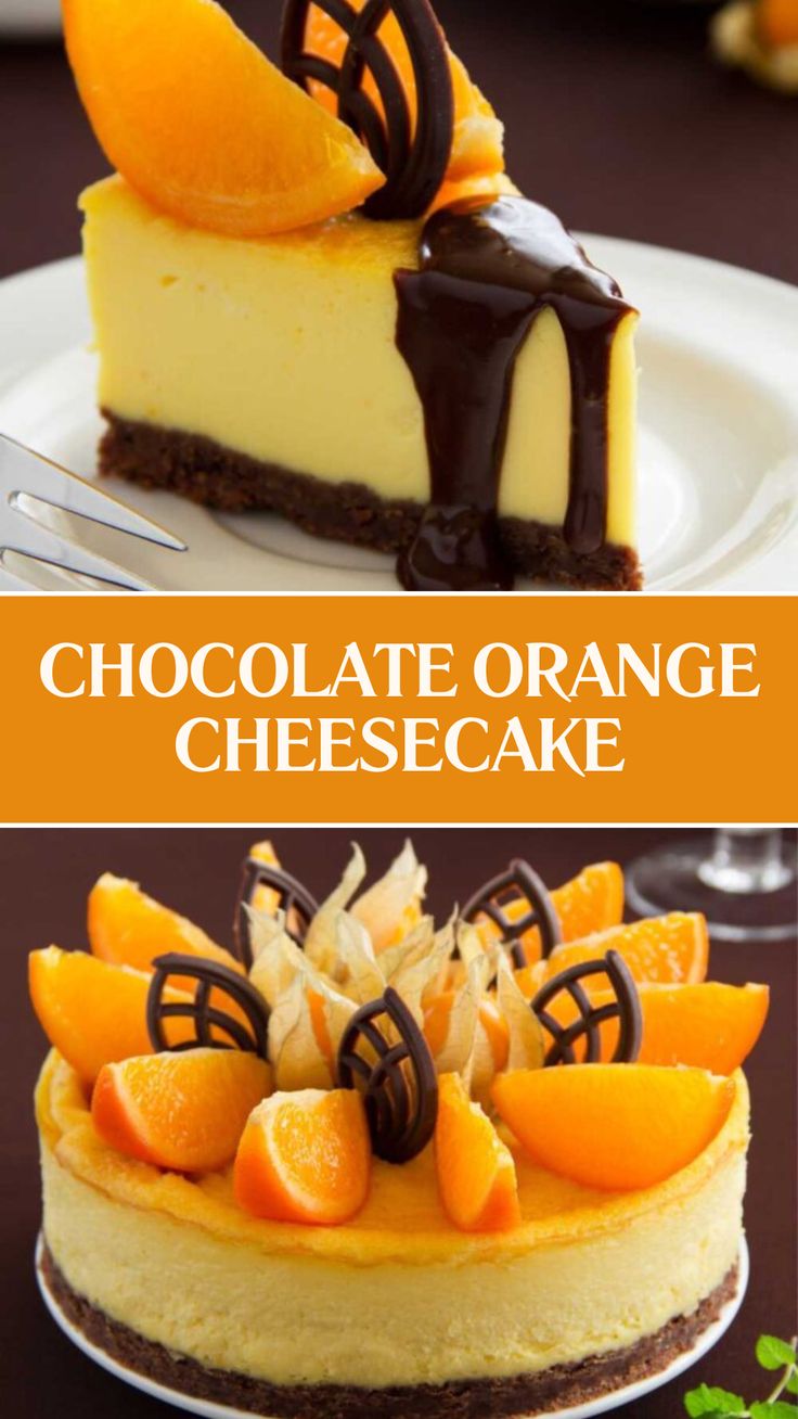 Chocolate Orange Cheesecake Orange Chocolate Cheesecake, Egg Desserts, Orange Desserts, Orange Cheesecake Recipes, Chocolate Orange Cheesecake, Gelatin Powder, Cheesecake Cake Recipes, Orange Cheesecake, British Chocolate