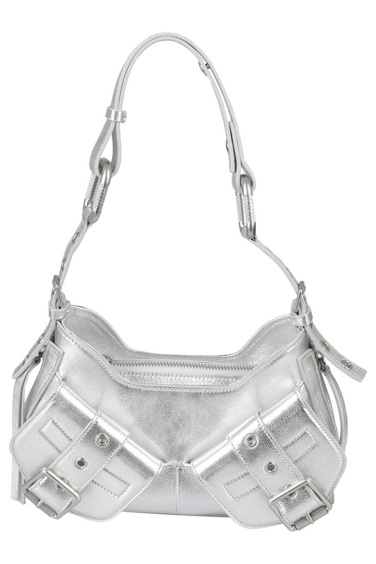 Shoulder Bag from BiasiaComposition: 100% Pelle | Biasia Women's Borsa A Spalla in Silver Nickel | FW23/24 Italian Fashion Brands, Modern Bag, Fancy Bags, Eco Friendly Fabric, Luxury Retail, Italian Fashion, Luxury Handbags, Luxury Boutique, Italian Leather