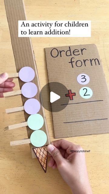 an activity for children to learn addition order form