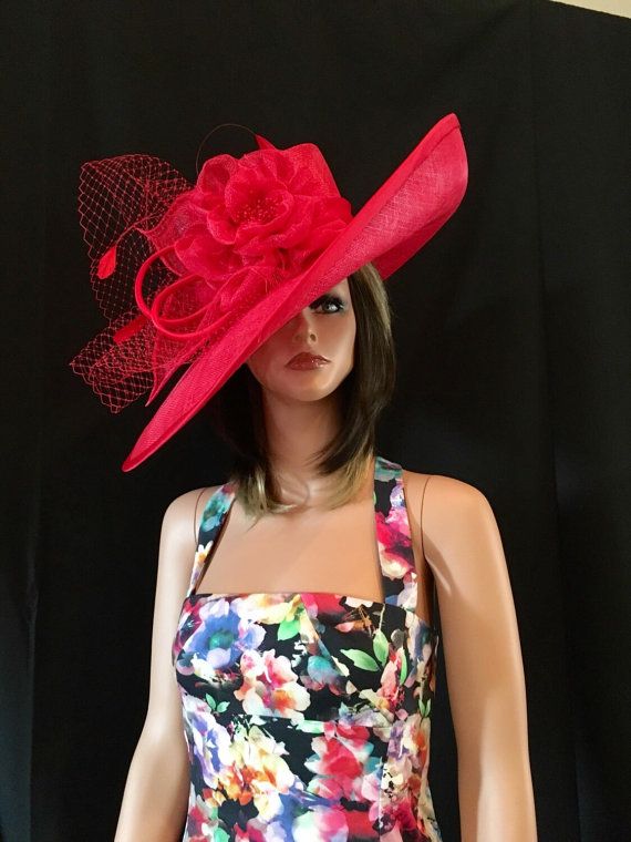 Red wide brim hat 2017 collection Fashion Hat Kentucky Classic Cheap Red Hats, Luxury Red Elegant Fedora, Affordable Classic Red Hats, Cheap Classic Red Hats, Luxury Wide Brim Felt Hat For Kentucky Derby, Luxury Red Brimmed Hat, Luxury Red Hats For Races, Luxury Chic Fedora For Kentucky Derby, Luxury Red Hat With Curved Brim