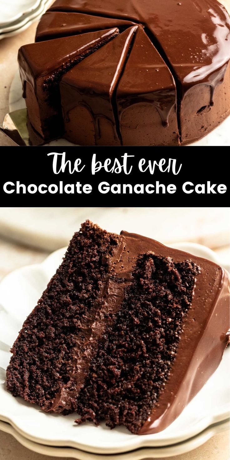 the best ever chocolate ganache cake is made with only 3 ingredients and it's so good to eat