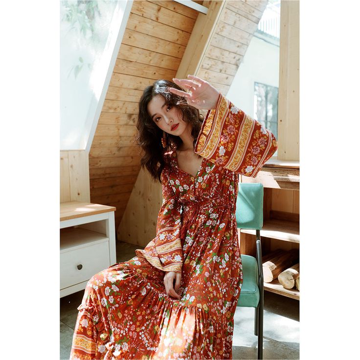 Product Name: Bohemian Floral Print Maxi Dress Eclectic floral prints Rust Orange Color with Flare Hem Cotton Maxi Dress Perfect Look Item NO.: 6543718187111 Weight: 0.3 kg = 0.6614 lb = 10.5822 oz Category: Clothing> Women> Dresses & Skirts Tag: Autumn, Cotton, Maxi Dresses, Long Sleeve Dresses, Floral Dresses, Rayon, Mama Creation Time: 2023-02-24 Eclectic floral prints mix and make a gorgeous addition to your new dress collection. Details: v neckline full lantern sleeves empire waist with tas Bohemian Ditsy Floral Print Maxi Dress For Spring, Bohemian Maxi Dress With Ditsy Floral Print For Spring, Spring Bohemian Maxi Dress With Ditsy Floral Print, Bohemian V-neck Maxi Dress With Floral Print, Bohemian V-neck Floral Print Maxi Dress, Patterned Floral Print V-neck Boho Dress, Multicolor Ditsy Floral Print Maxi Dress For Vacation, Ditsy Floral Print Bohemian Dress For Vacation, Ditsy Floral Print Bohemian Vacation Dress