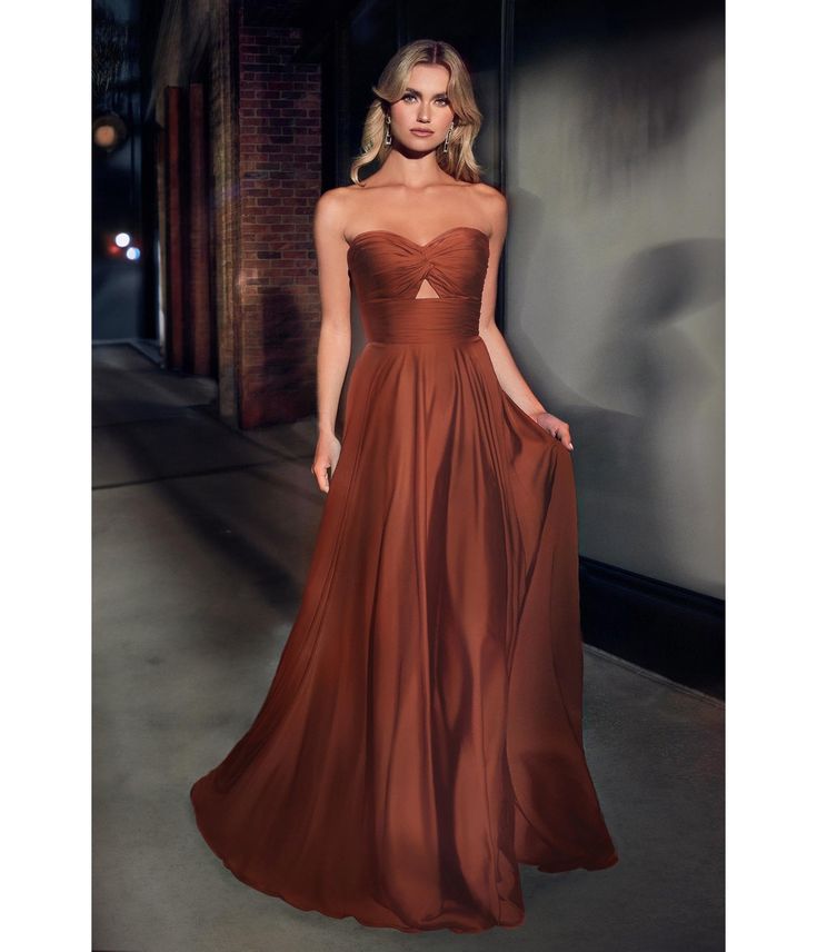 Sienna Satin Strapless Keyhole Evening Gown - Unique Vintage - Womens, DRESSES, PROM AND SPECIAL OCCASION Plus Size Strapless Dress, Mx Dresses, Cinderella Divine, Keyhole Dress, Long Evening Gowns, Sophisticated Dress, Strapless Gown, Dresses Ideas, Women Formals