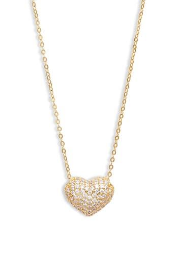 Glittering cubic zirconia light up the puffy heart pedant on this striking chain necklace that makes a charming addition to your personal layered look. 16" length; 2" extender; 1/2"W x 1/4"L pendant 14k-gold layer or platinum layer/cubic zirconia Imported Puffy Heart, Layered Look, Heart Pendant Necklace, Heart Pendant, Womens Jewelry Necklace, Light Up, Cubic Zirconia, Silver Tone, Gold Tones