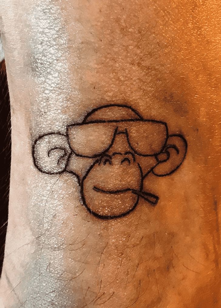 Dancing Monkey Tattoo, Tattoo Ideas Monkey, Dainty Monkey Tattoo, Cool Monkey Tattoo, Orangatang Tattoo Ideas, Geometric Monkey Tattoo, Minimalist Monkey Tattoo, Monkey Tattoo Men, Tiny Monkey Tattoo