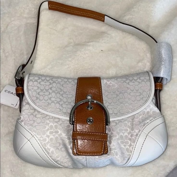 Nwt Beautiful White Coach Handbag - 100% Authentic - Vintage Bag (No Longer Sold Anywhere) - Beautiful Satin Type Material - Shoulder Strap Can Be Adjusted - Very Spacious Inside Fits A Lot Of Stuff Vintage Dior Bag, Pretty Purses, Coach Handbag, Vintage Bag, Vintage Coach, Vintage Bags, Vintage Dior, Coach Handbags, Coach Bags