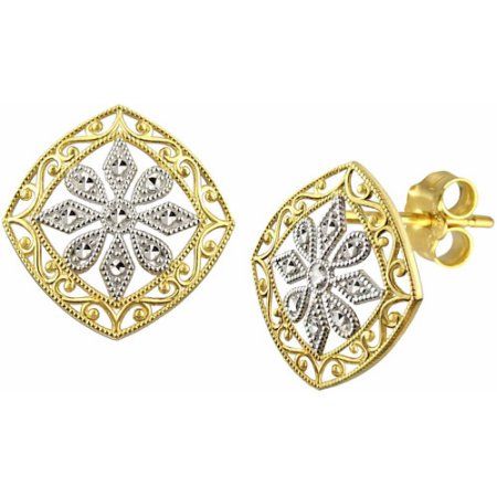 These beautiful 10kt diamond-cut vintage earrings will be a sparkling addition to any jewelry collection. The intricate diamond-cut detail of these earrings is eye catching for all to admire. They are a great addition to any outfit, day or night. These earrings make a stylish and timeless gift for you and your loved ones and are perfect for every special occasion. Size: One Size. Color: Metal Type. Gender: female. Age Group: adult. 14k Gold Diamond Cut Diamond-shaped Earrings, Elegant Gold Diamond-shaped Diamond Earrings, Gold Diamond-shaped Earrings For Anniversary, White Gold Diamond-shaped Earrings For Anniversary, Elegant Yellow Gold Diamond-shaped Earrings, White Gold Diamond-shaped Earrings With Diamond Accents, Diamond Cut Earrings For Wedding, Wedding Diamond Filigree Earrings, Wedding Diamond Earrings With Filigree