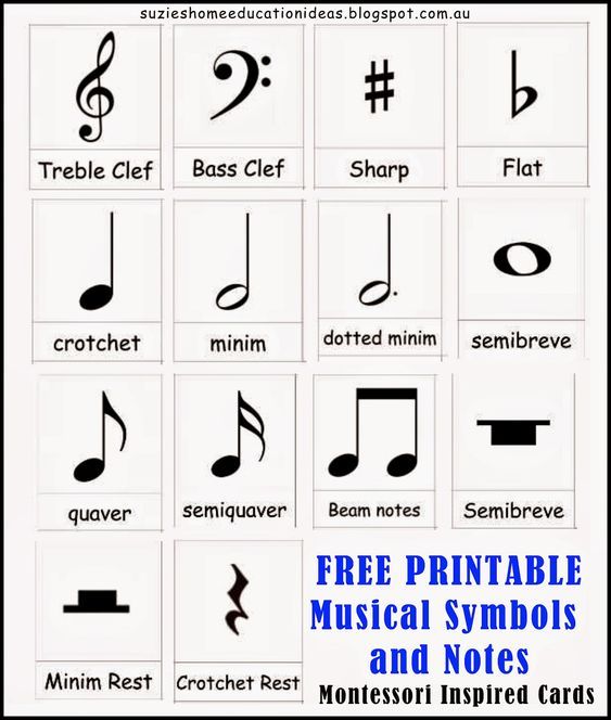 music symbols and notes with the words free printable musical symbols and notes on them