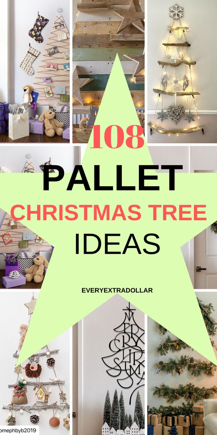 #palletchristmastrees Pallet Christmas Presents, Painted Pallet Christmas Tree, Christmas Decor Using Pallets, Pallet Christmas Tree Diy How To Make, Christmas Tree Pallet Ideas, Rustic Pallet Christmas Tree, Diy Pallet Christmas Tree, Wooden Christmas Trees Diy Rustic, Pallet Christmas Tree Diy