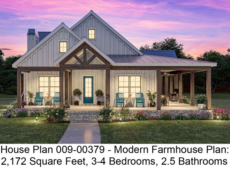 a house plan 009 - 087 modern farmhouse plan with 2 12 square feet, 4 bedroom, 2 5 bathrooms