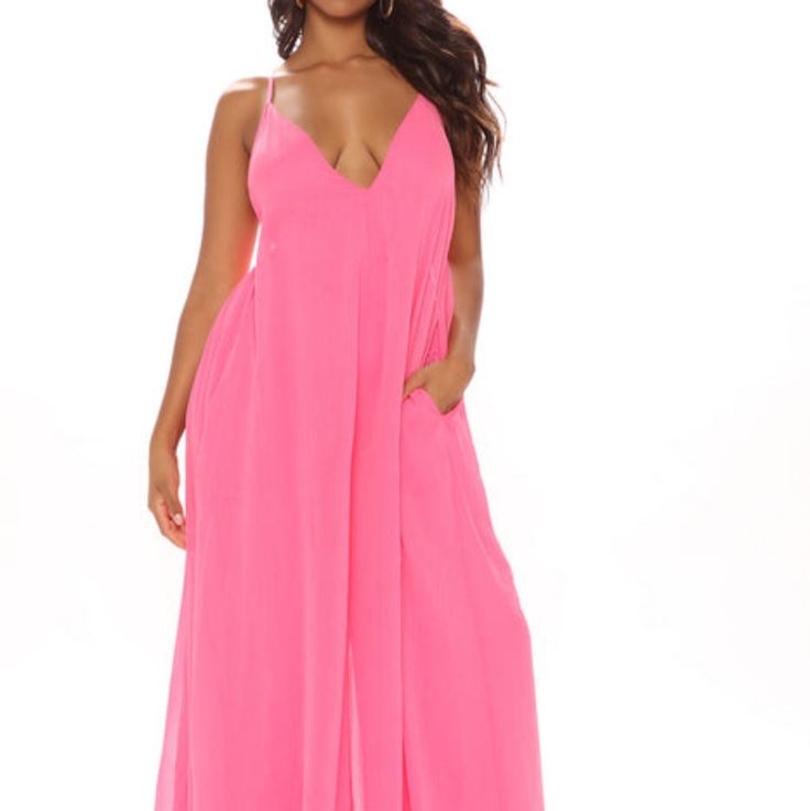 This Item Is Brand New, Never Worn And In Good Condition. This Item Is A Final Sale. No Returns, Refunds Or Exchanges Allowed. Absolutely No Exceptions Made. Please Ask All Questions Prior To Purchasing This Item. Thank You. Beach V-neck Solid Color Jumpsuits And Rompers, Sleeveless Pink Jumpsuits And Rompers For Beach Season, Beach Overalls And Rompers In Solid Color, Trendy Solid Color Beach Jumpsuits And Rompers, One-piece Solid Color Jumpsuits For Vacation, One-piece Jumpsuits And Rompers For Beach Season, Beach Season Party V-neck Jumpsuits And Rompers, Summer Jumpsuits And Rompers For Night Out, Spring Beach Solid Color Jumpsuits And Rompers