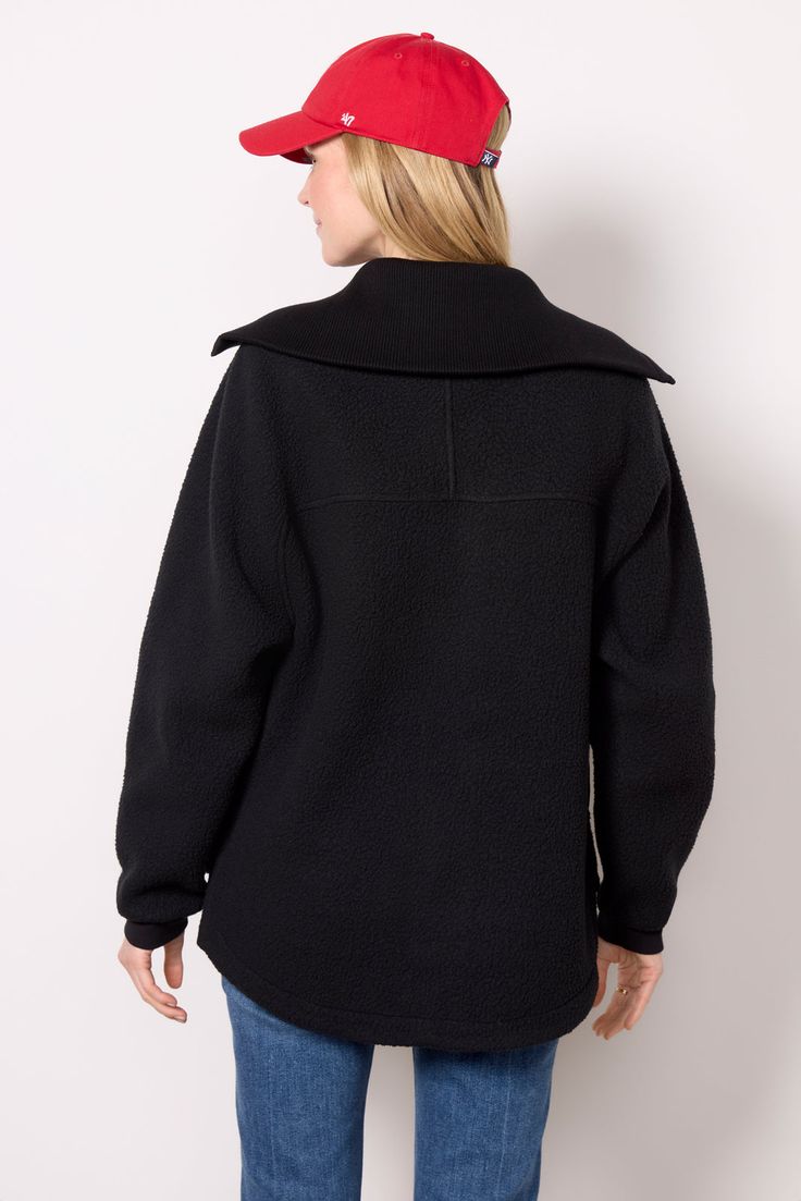 Crafted in cozy borg fleece, this zip-up jacket by Varley will be your go-to layer of the season. The Eleanor jacket features front patch pockets, a double slider zipper, and a comfortable, oversized fit that's perfect for wearing over any fall look. | VARLEY Women's Eleanor Patch Pocket Fleece, Size XL, Black Fall Looks, Zip Up, Large Black, Oversized Fits, Sliders, Patch Pocket, Zip Ups, Size Medium, Zipper