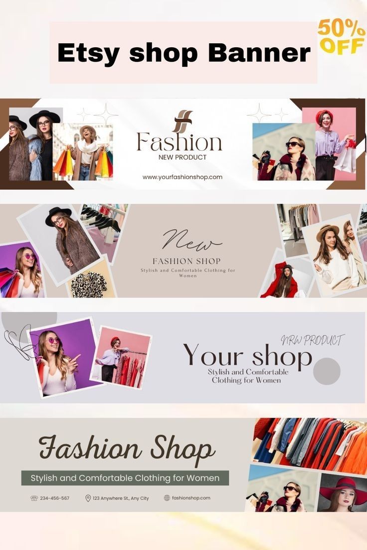 the banner for fashion shop is shown in this image