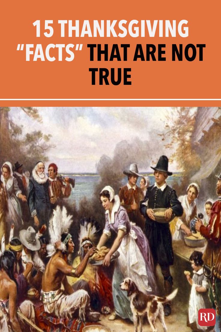 an image of a thanksgiving party with the words, 15 thanksgiving fact that are not true