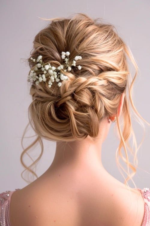 Easy Prom Hairstyles, Bridesmaid Hairdo, Prom Hairstyle Ideas, Bun High, Bridesmade Hair, Formal Hairstyles Updo, Prom Braid, Curly Prom Hair, Ideas Haircut