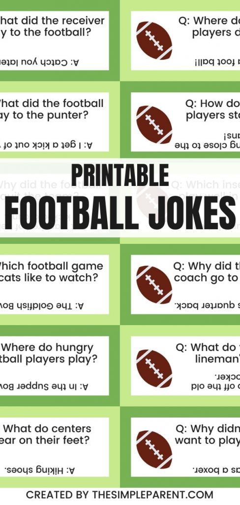 printable football jokes for kids to play on the field or in the yard with