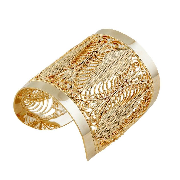 Beautifully engraved half bracelet Delicate Imported Luxury Engraved Gold Cuff Bracelet, Luxury Engraved Bohemian Bangle, Luxury Unique Bracelets With Inlay, Luxury Antique Engraved Bracelets, Alloy Bangle As A Gift, Gift Alloy Bangle, Gold Alloy Bangle Bracelet, Elegant Gold-tone Alloy Jewelry, Elegant Gold Brass Cuff Bracelet