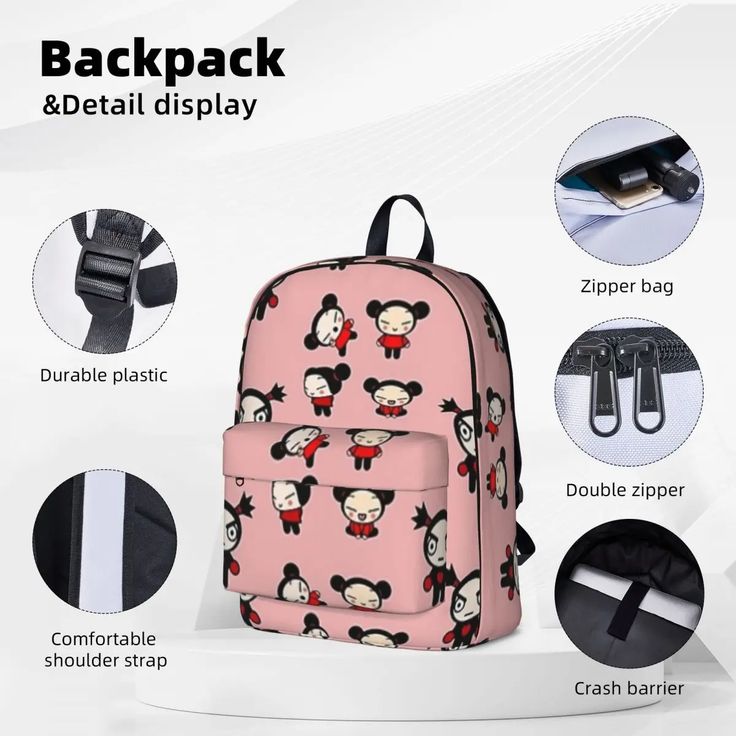 Place Of Origin : China (mainland) Interior : Interior Slot Pocket,Cell Phone Pocket,Interior Compartment,Computer Interlayer Handle/Strap Type : soft handle Style : Classic Carrying System : Air Cushion Belt Lining Material : POLYESTER Closure Type : zipper Backpacks Type : Softback Gender : Unisex Main Material : POLYESTER Item Type : Backpacks WHAT ABOUT REFUND?   Fast refund,100% Money Back Guarantee. If your product is defective or doesnt work properly, let us know and well send you a repla Pink Cartoon Backpack For Travel, Cartoon Style Standard Backpack For Back To School, Back To School Cartoon Backpack, Cartoon Style Rectangular School Backpack, Cartoon Style Rectangular Backpack For Everyday, Black Cartoon Backpack For Students, Cartoon Style Standard Backpack For Daily Use, Cartoon Style Student Backpack, Rectangular, Cartoon Style Student Backpack Rectangular