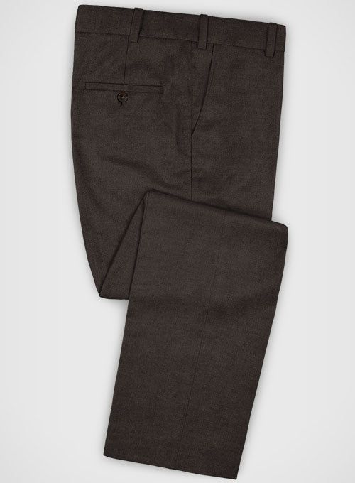 Give your business look a modern makeover with our refined Zegna Traveller Dark Brown Wool pants. Crafted from pure wool, the brown pants create a confident, masculine silhouette making them essential for any gentleman's wardrobe. 
 
 Look Includes  Zegna Traveller Dark Brown Wool Fabric  Cross Pocket  Flat Front  Two Welted Back Pockets on Trousers     Ermenegildo Zegna Timeless Collection   (Read more....)   You can change the look during customization if required. 
 
 Lining: Viscose, Dry Cle Tailored Brown Pants For Business Casual, Brown Business Dress Pants With Welt Pockets, Tailored Brown Dress Pants With Welt Pockets, Tailored Brown Pants For Business, Brown Tapered Leg Business Pants, Classic Brown Dress Pants For Formal Occasions, Brown Tapered Leg Pants For Business, Elegant Brown Dress Pants For Business, Brown Tailored Formal Pants