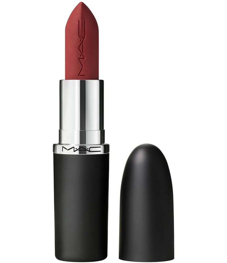 MAC's iconic lipstick has been maxed out to give lips more with a silky-matte finish and good-for-lips formula that looks richer&#x2C; feels better and lasts longer. Get more color with full-coverage&#x2C; pigment-rich payoff in MAC's widest range of artist-approved shades. Get more comfort with a creamy blend of coconut oil&#x2C; shea butter and cocoa butter that conditions and nourishes lips. Get more care with instant and e Fall Lipstick Colors, Red Lipstick Matte, How To Look Rich, Matte Red, Mac Lipstick, Glamorous Style, Professional Makeup Artist, Mac Makeup, Matte Lipstick