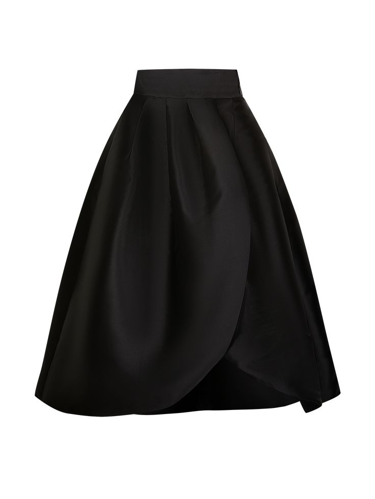 Details Midi length satin circle skirt - great for a modern bride doing wedding separates, or to mix and match for a chic look for attending a party, wedding, or event.This 'Audrey' skirt is simple and stunningly elegant. Made of satin, the skirt has a fitted flat waistband with concealed back zipper. It is a circle skirt - meaning it has lots of volume at the hem but doesn't add any bulk at the waist or hips. Hidden pockets in the side seams give it a modern and practical feel. Size & Fit Size Chic A-line Pleated Skirt, Evening A-line Dress With Relaxed Skirt, Chic A-line Lined Maxi Skirt, Chic A-line Maxi Skirt With Lining, Elegant A-line Dress With Relaxed Skirt, Pleated A-line Maxi Skirt For Evening, Chic A-line Satin Skirt, Chic Pleated Satin Skirt, Chic Satin A-line Skirt