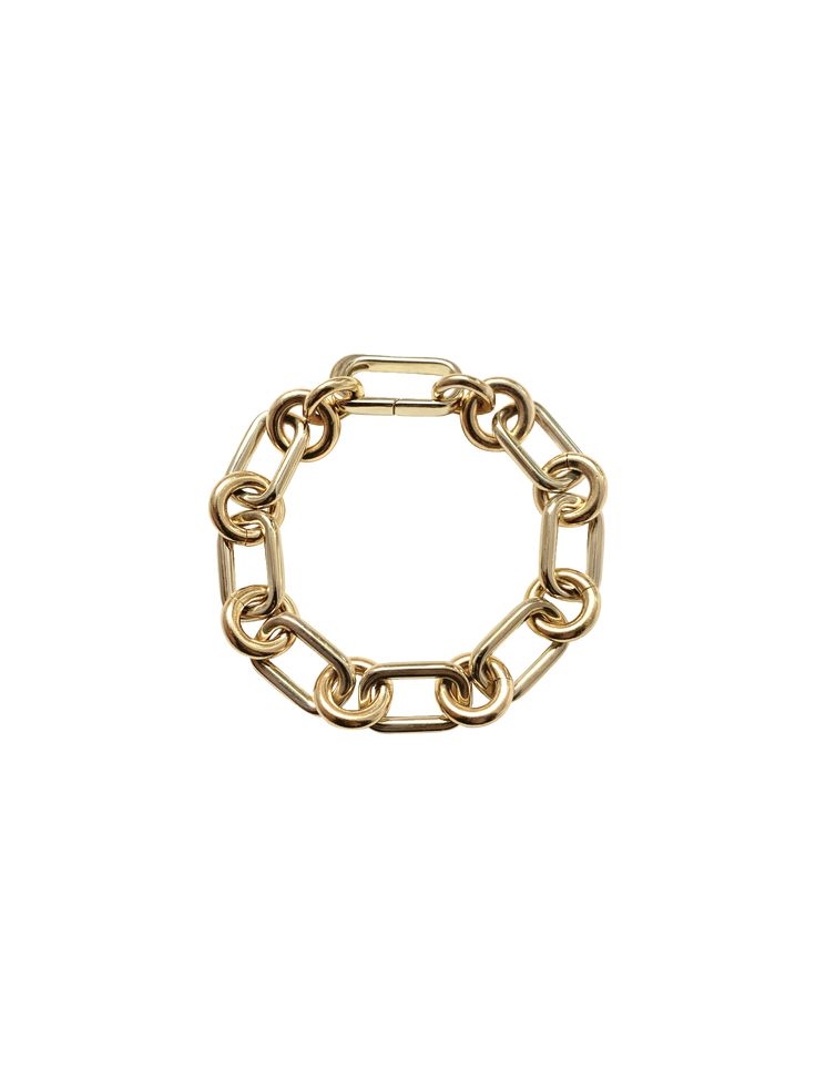 Laura Lombardi — Cresca Bracelet Timeless Metal Bracelet With Rectangular Links, Timeless Metal Bracelets With Rectangular Links, Timeless Chunky Link Chain Bracelet, Timeless Chunky Chain Link Bracelet, Timeless Link Bracelets With Chunky Chain, Timeless Link Bracelet With Chunky Chain, Gold-tone Paperclip Bracelet With Rectangular Links, Timeless Metal Link Bracelets, Modern Solid Chain Link Bracelet