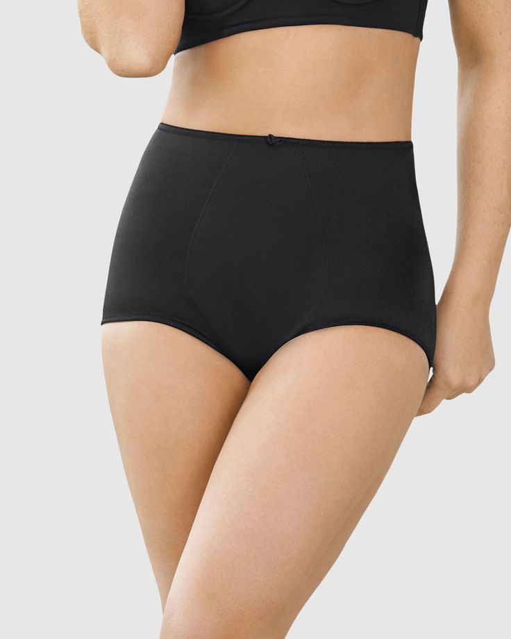 High-Cut Classic Shaper Panty Full Coverage Solid Shapewear For Daywear, Solid High-cut Leg Smoothing Bottoms, Solid Smoothing High-cut Leg Bottoms, Shaping High-cut Leg Solid Bottoms, Solid Color High-cut Leg Smoothing Bottoms, Compressive High-waist Shapewear Bottoms, Shapewear Bottoms With Contoured Waistband And Stretch, Shaping Smoothing Solid Tights, Fitted Full Coverage Bottoms For Daywear