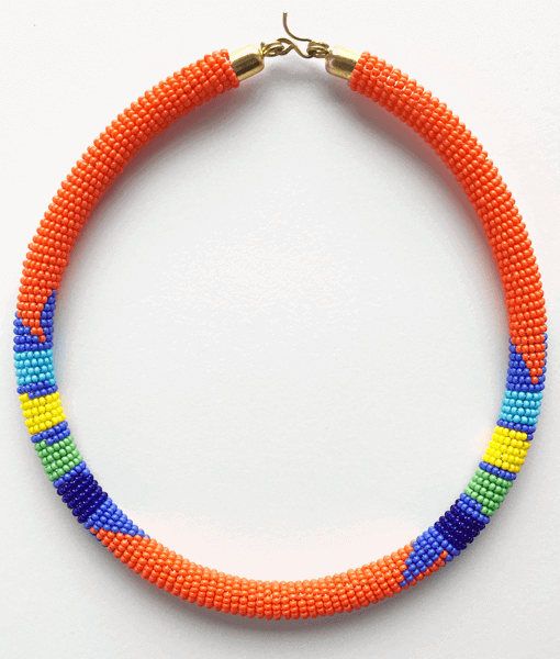 Orange Zulu Choker Necklace by ExoticBodyBeads on Etsy Orange Choker With Colorful Beads, Orange Beaded Choker Jewelry, Orange Beaded Chain Necklace For Festival, Orange Beaded Bohemian Choker, Adjustable Orange Beaded Necklaces With Tiny Beads, Orange Bohemian Hand-strung Beaded Necklace, Orange Bohemian Beaded Choker, Bohemian Orange Beaded Choker, Adjustable Orange Beaded Necklace With Tiny Beads