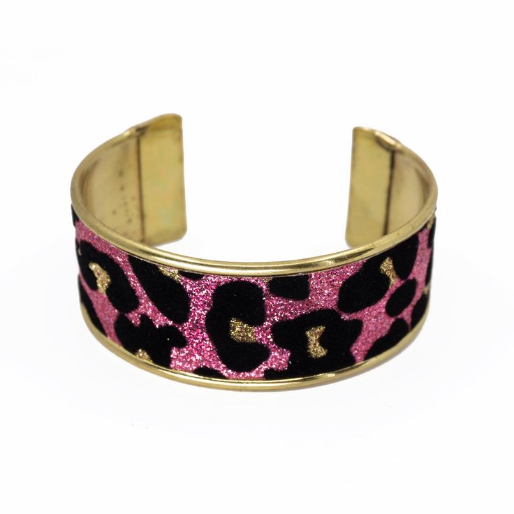 Leopard Cuff Bracelet, Faux Leather Cuff, Glitter Cuff Bracelet, Brass Cuff, Hot Pink Leopard Print Jewelry, Animal Print Cuff □ Material: Glitter Fabric, Brass □ Choose from 3/4-inch, 1-inch & 1.5-inch widths □ Length is 6 inches from end to end. Shiny gold brass channel cuff embedded with faux leather glittery hot pink leopard print. Flexible, lightweight tarnish-proof brass & adjustable to most wrist sizes. ----------------------------------------- Instagram ▶︎ @urbanroseNYC --------- Pink Party Cuff Bracelet Bangle, Pink Party Cuff Bangle Bracelet, Adjustable Glitter Bracelets For Gifts, Adjustable Glitter Bracelets As Gift, Adjustable Cuff Bracelet For Parties, Adjustable Silver Glitter Bracelets, Adjustable Silver Bracelets With Glitter, Adjustable Cuff Bracelet For Party, Trendy Adjustable Cuff Bracelet For Party