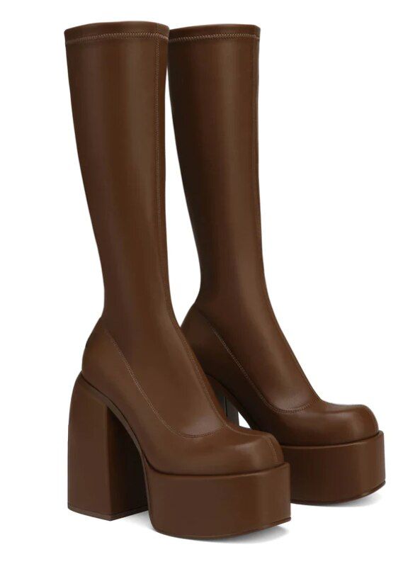 Shipping: Worldwide Express Shipping AvailableDelivery time: 7-15Days Fast ShippingReturns: Fast refund, 100% Money Back Guarantee.Brand Name: NKLSABoot Type: Riding, EquestrianShaft Material: microfiberOutsole Material: RubberUpper Material: microfiberOrigin: Mainland ChinaCN: ZhejiangSeason: Spring/AutumnInsole Material: Bonded LeatherHeel Type: Square heelLining Material: SyntheticBoot Height: Knee-HighItem Type: BootsFashion Element: PlatformDepartment Name: AdultToe Shape: Round ToeHeel Hei Spring Shoes Women, Boots High Heels, Wedge Heel Boots, Fashion Shoes Flats, Gogo Boots, Chunky High Heels, Boots High, Leather Flat Shoes, How To Stretch Boots