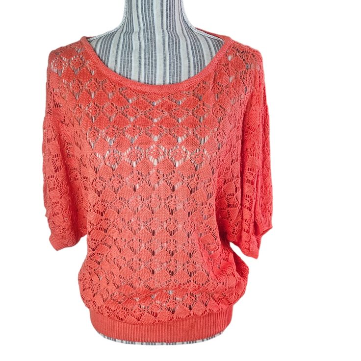 Nwt This Top Is 55% Cotton 45% Acrylic. 26" Length 9" Sleeves #Poshmark#Pinterest#Summersweater Knitted Sweater For Beach In Spring, Spring Crew Neck Crochet Top For Day Out, Summer Crew Neck Crochet Top For Day Out, Spring Crochet Crew Neck Top For Day Out, Spring Beach Tops In Textured Knit, Spring Textured Knit Beach Tops, Spring Beach Tops With Textured Knit, Knit Crew Neck Top For Beach Season, Summer Textured Knit Crochet Top