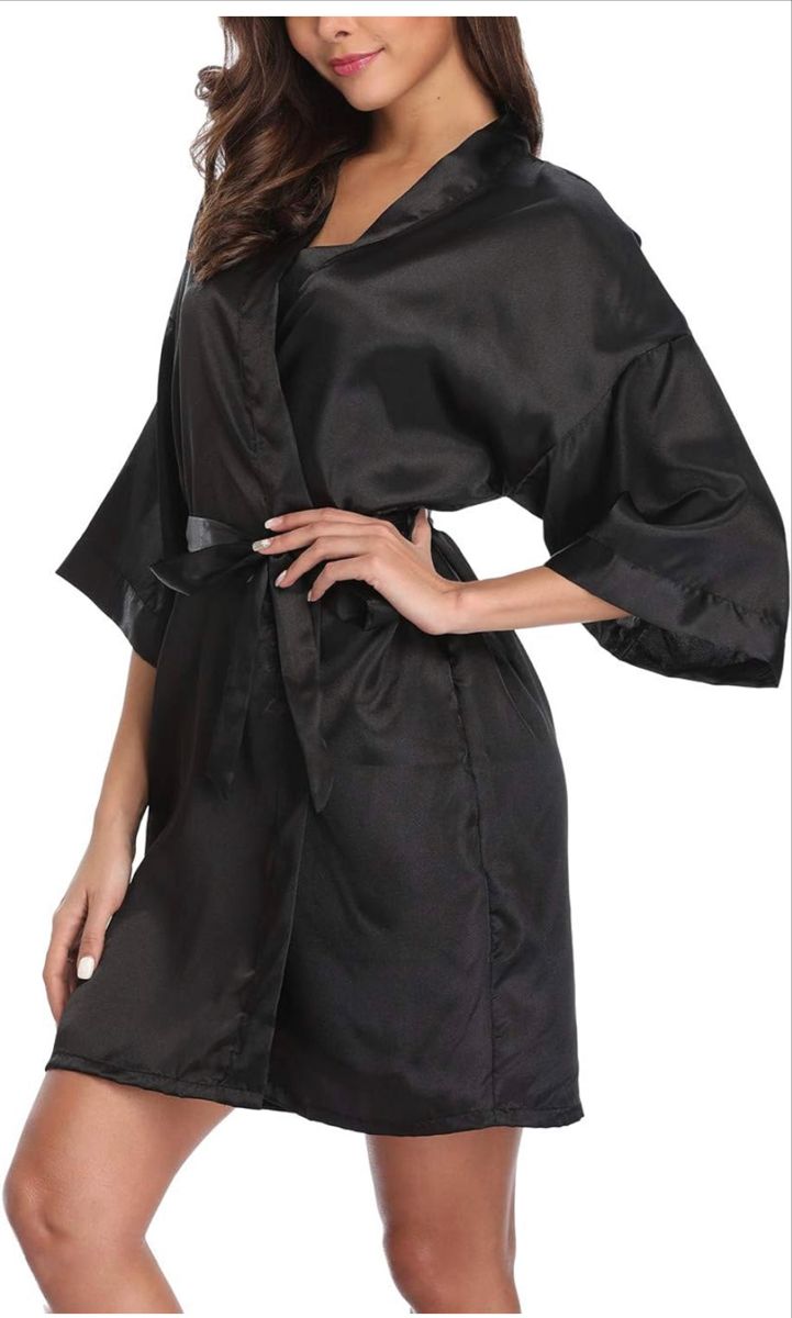 Old-Times Women's Satin Robes Bride Bridesmaid Bridal Party Silky Robes Soft Loungewear Pure Color & Floral S-XXL at Amazon Women’s Clothing store Silk Bridesmaid Robes, Silky Robe, Silk Kimono Robe, Bridal Robe, Satin Kimono, Satin Short, Floral Robes, Womens Kimono, Bridesmaid Robes