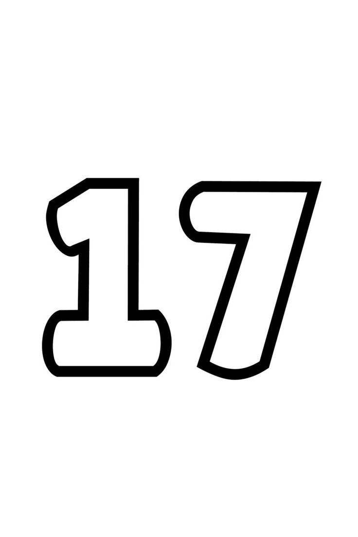 the number seven is shown in black and white