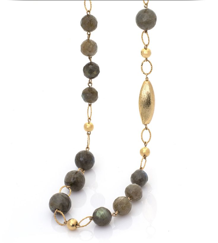 "Long elegant Mother of the Bride Necklace, Labradorite gemstones wedding Jewelry for Mother of the brides who want to wear a special piece of jewelry on their wedding special day. With gold filled and Labradorite beads, this handmade piece of jewelry will undoubtedly compliment your woman The Labradorite in this necklace are fine quality and they have excellent faceting and clarity, they really sparkle when the light shines on them. Product details : * Handmade * Labradorite Gemstones - can be Briolette Natural Stone Necklace For Wedding, Briolette Necklace With Natural Stones For Anniversary, Yellow Gold Single Strand Necklace For Wedding, Anniversary Briolette Necklace With Natural Stones, Wedding Briolette Faceted Necklaces, Yellow Gold Round Beads Wedding Necklace, Single Strand Long Necklace For Wedding, Wedding Necklace With Rondelle Faceted Beads, Gold Jewelry With Gemstone Beads For Anniversary