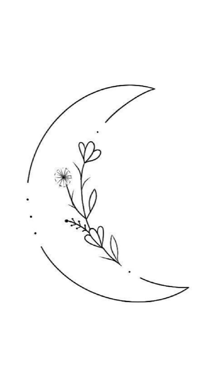 a drawing of a flower on the moon