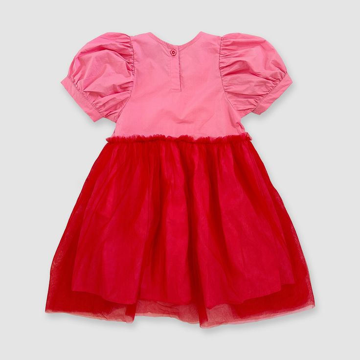 Even princesses deserve a day off. Put down the silver spoon and enjoy a day in a more casual frock. Made in 100% cotton with just the right amount of frilly tulle, this dress is just as ready for a game of gaga ball as it is a royal ball. We love to style with crew socks and sandals, a bold sneaker or our most fanciest plastic high heels. 100% Cotton with 100% Nylon. Made in China. *Sizing runs generously size down for a more fitted look. Machine wash cold, tumble dry low. Spring Princess Bubble Dress For Dress-up, Playful Dresses For Holiday Parties, Spring Party Tutu Dress With Short Sleeves, Playful Ruffled Tutu Dress In Tulle, Playful Ruffled Tutu Dress, Playful Ruffled Tulle Tutu Dress, Princess Style Tutu Dress For Holiday Costume Party, Ruffled Tutu Dress For Dress-up, Spring Short Sleeve Tutu Dress With Tulle Skirt