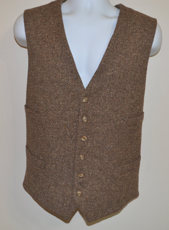 Mens Vest in Mocha Herringbone AC Ashworth & Co. (featured fabric is sold out) Mens Vests, Men's Apparel, Mens Vest, Vest Dress, Welt Pockets, Formal Wear, Wedding Stuff, Custom Fit, Herringbone