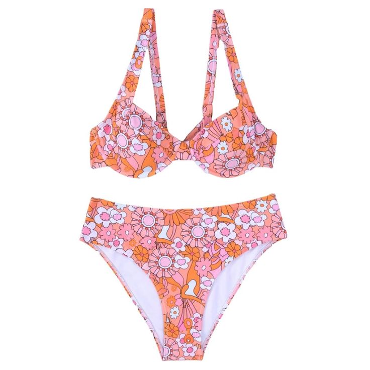 Nwot Women's Floral Print High Waist Bikini Swimsuit Underwire Spaghetti Strap L Color Orange And Pink Condition: Nwot Please See The Photos For Approximate Measurements And Full Details. Please Message If You Need Any Help Or Have Any Questions. Orders Go Out Between 12pm-4pm Pst Monday-Saturday. All Orders After 12pm Will Go Out The Following Day. Thank You For Visiting My Store! Pink Lined Tankini For Poolside, Pink Tankini With Lined Body For Poolside, Pink Tankini With Adjustable Straps For Spring, Pink Spring Tankini With Adjustable Straps, Pink Tankini With Adjustable Straps, Pink Swimwear For Sunbathing In Summer, Pink Underwire Tankini For Summer, Spring Swimwear With Adjustable Straps And Underwire, Spring Pink Tankini, Bra Friendly