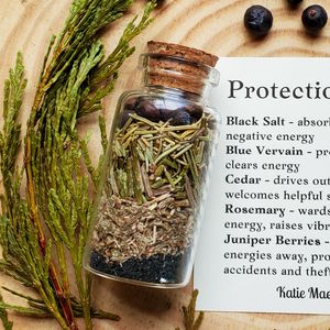 Spell Jars Witchcraft, Mini Spell Jars, Protection Jars, Witch Jars, Blessing Jar, Protection Herbs, Protection Spell Jar, Herbs For Protection, Blue Vervain