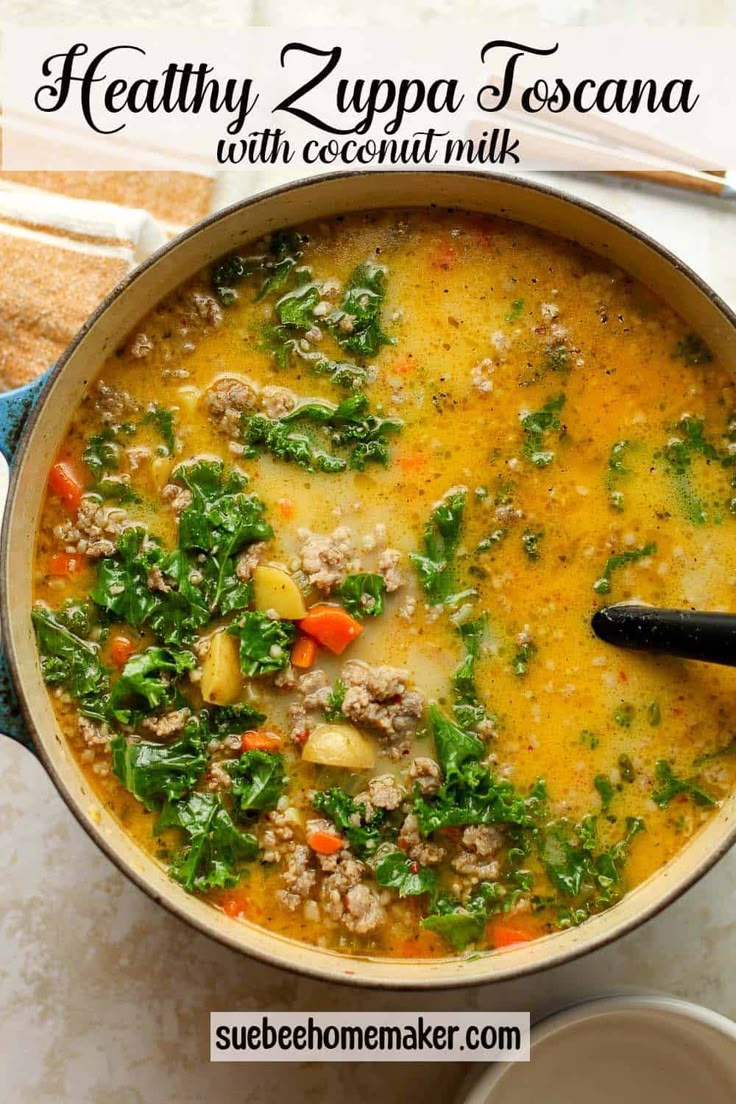 a pot full of soup with meat and vegetables