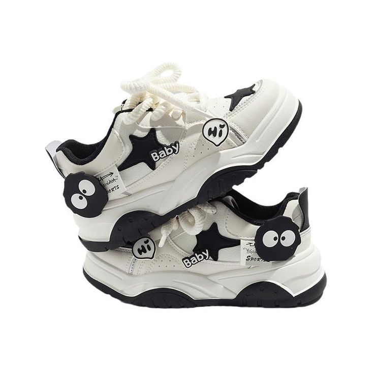 PRICES MAY VARY. Y2K-Inspired Starry Charm: Each pair features eye-catching star details, embracing the Y2K aesthetic for a fun, trendy look that pairs perfectly with any casual outfit. Bonus Adorable Charm Accessory: As a special touch, receive a cute charm to personalize your sneakers, adding an extra layer of playfulness to your footwear. Protective Chunky Big Toe Design: The robust big toe cap not only safeguards your feet from bumps but also contributes to the chunky silhouette, marrying fa Cute Black Shoes Sneakers, Cute Shoes Kawaii, Cute Customized Shoes, Aesthetic Chunky Shoes, Chunky Shoes Drawing Reference, Big Shoes Outfit, Big Chunky Shoes, Aesthetic Things To Buy On Amazon, Starry Shoes