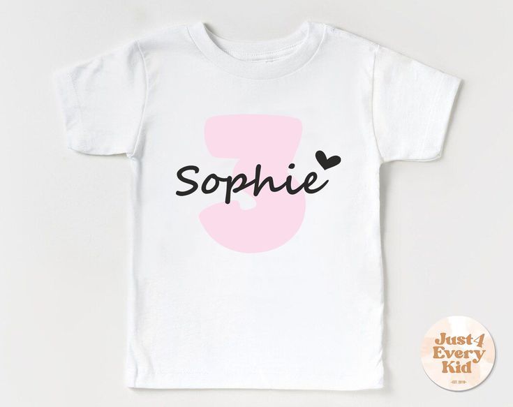 Personalized Birthday Girl Shirt, Custom Age With Kids Name Birthday Shirt, Any Age Birthday Shirt, Pink Retro Birthday Babe Toddler Shirt ♥ Elegant t-shirt with round neckline and short sleeves. The loose fit and softness of the cotton gives you freedom of movement. Extremely soft and comfortable t-shirt made of 100% certified pure organic cotton, the production of which does not pollute the environment. ♥ The items are printed after the payment has been cleared within 1-3 business days, someti Pink Number Print T-shirt For Birthday, Cute Number Print Tops For Birthday, Cute Tops With Number Print For Birthday, Custom Name Short Sleeve T-shirt For Birthday, Custom Name White T-shirt For Birthday, Custom Name Crew Neck T-shirt For Birthday, Custom Name T-shirt For Birthday With Crew Neck, Cute White T-shirt With Custom Name, First Birthday Name Print Top