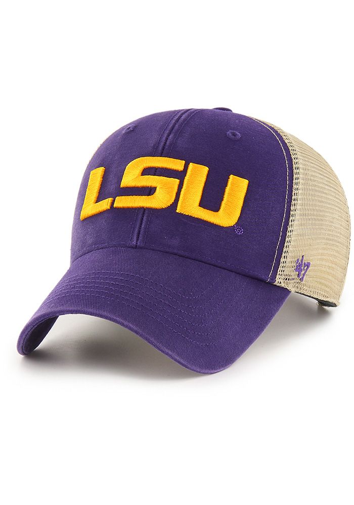 This LSU Tigers Purple Adjustable Hat features a front embroidered team logo. Front team embroidered logo, Brushed cotton and wool blend material, Adjustable closure, Flat embroidered brand logo on the left side, Loop strap for a secure fit, Curved Bill, Low Crown, Structured, Imported Collegiate Cotton Hat With Flat Brim, Collegiate Cotton Flat Brim Hat, Collegiate Style Cotton Hat With Flat Brim, Collegiate Cotton Trucker Hat With Curved Brim, Cotton Snapback Hat For Fan Gear, Game Day Cotton Baseball Cap In Team Colors, Team-colored Cotton Baseball Cap For Game Day, Collegiate Adjustable Trucker Hat With Embroidered Logo, Collegiate Cotton Snapback Trucker Hat