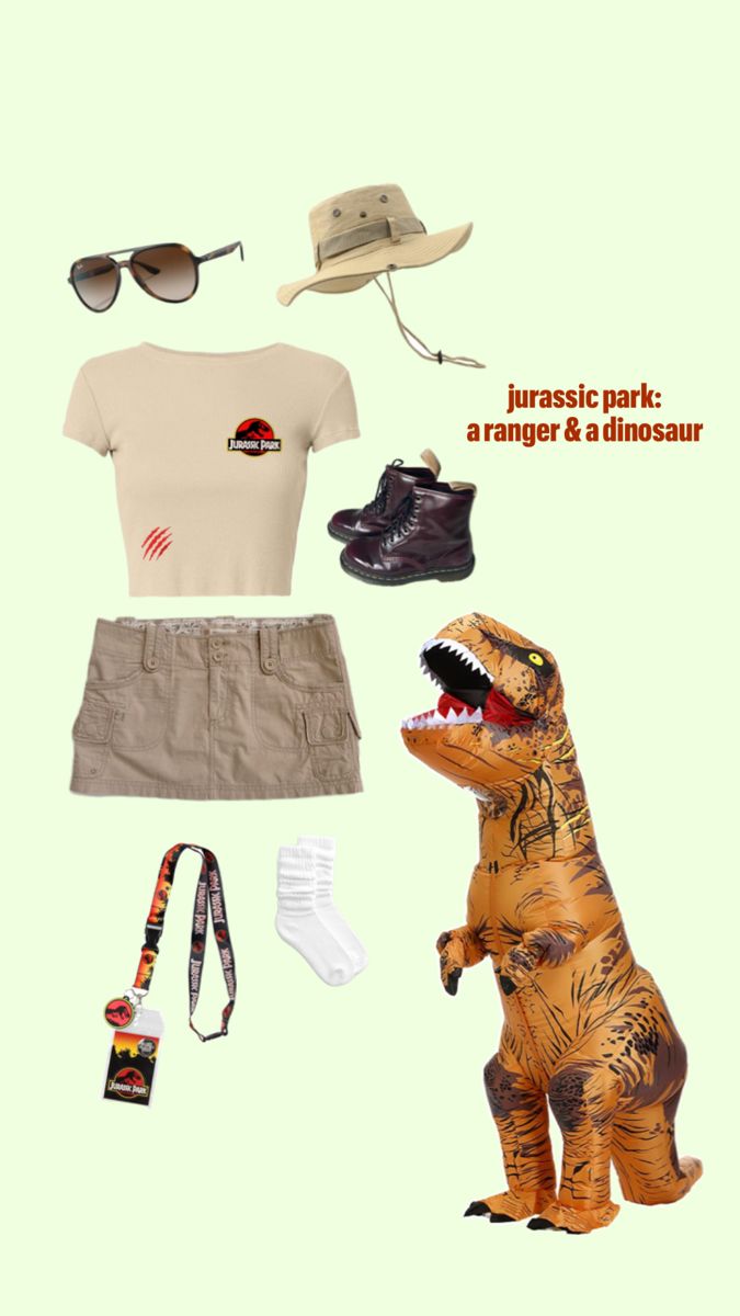 an image of a dinosaur costume and accessories