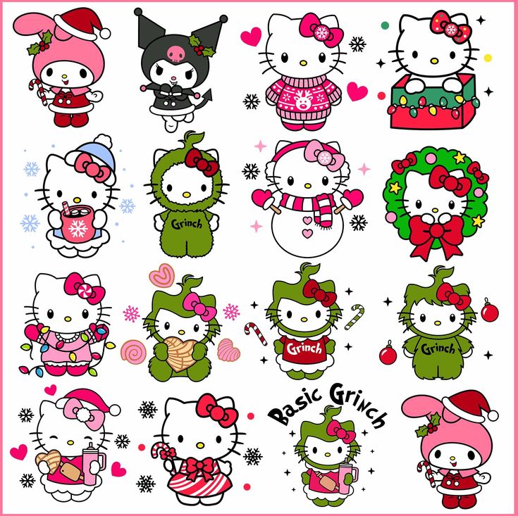 the hello kitty stickers are all in different colors and sizes, including one for each girl