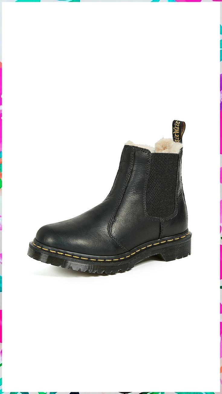 Dr. Martens Women's 2976 Leonore Chelsea Boot Dr Martens Leonore, Dm Boots, Dr Martens Store, Classic Black Boots, Womens Mid Calf Boots, Pull On Boots, Womens Ankle Boots, Ankle Bootie, Chelsea Boot